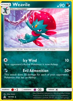 Weavile, Ultra Prism Nº 74 Normal