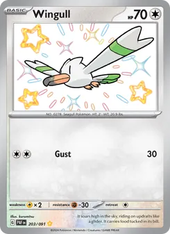 Wingull, Paldean Fates No. 203 Holo