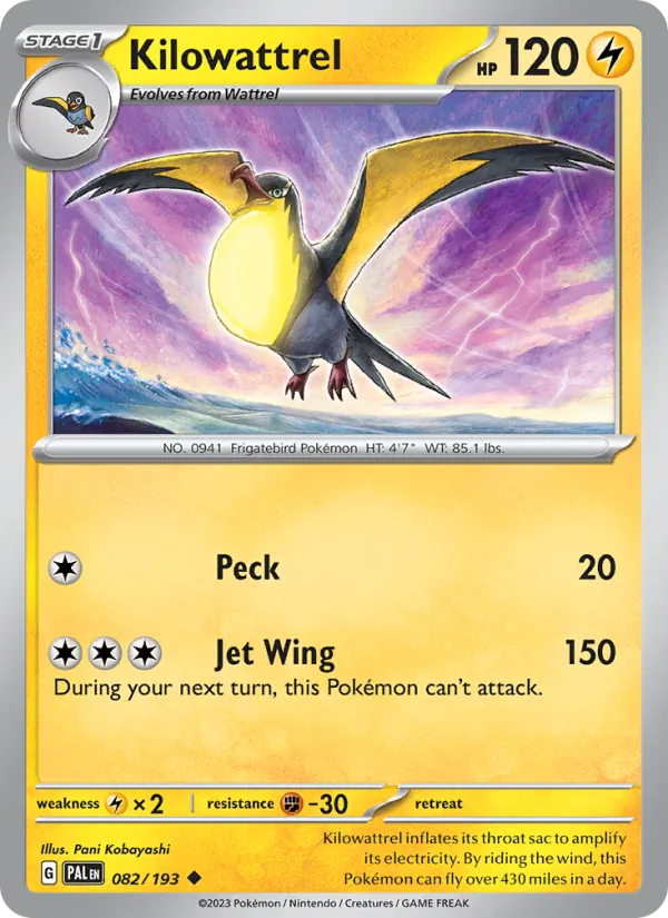 Kilowattrel, Paldea Evolved No. 082