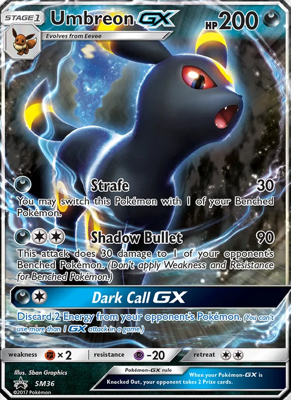 Umbreon GX, SM Black Star Promos No. SM36