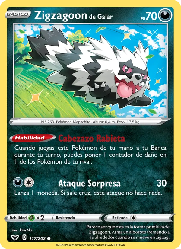 Zigzagoon de Galar, Espada y Escudo No. 117