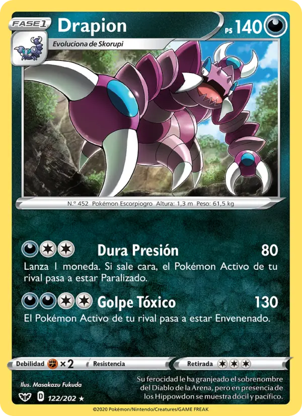 Drapion, Espada y Escudo No. 122