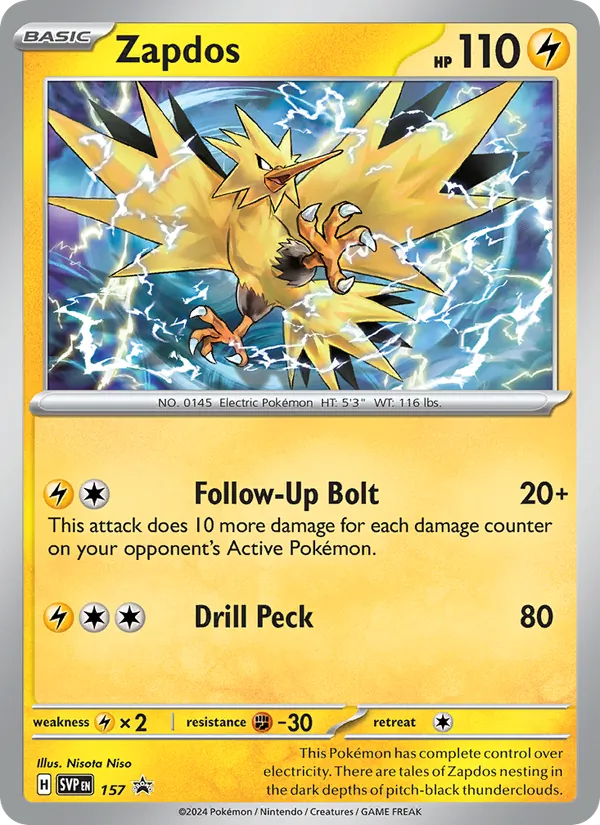 Zapdos, SVP Black Star Promos No. 157