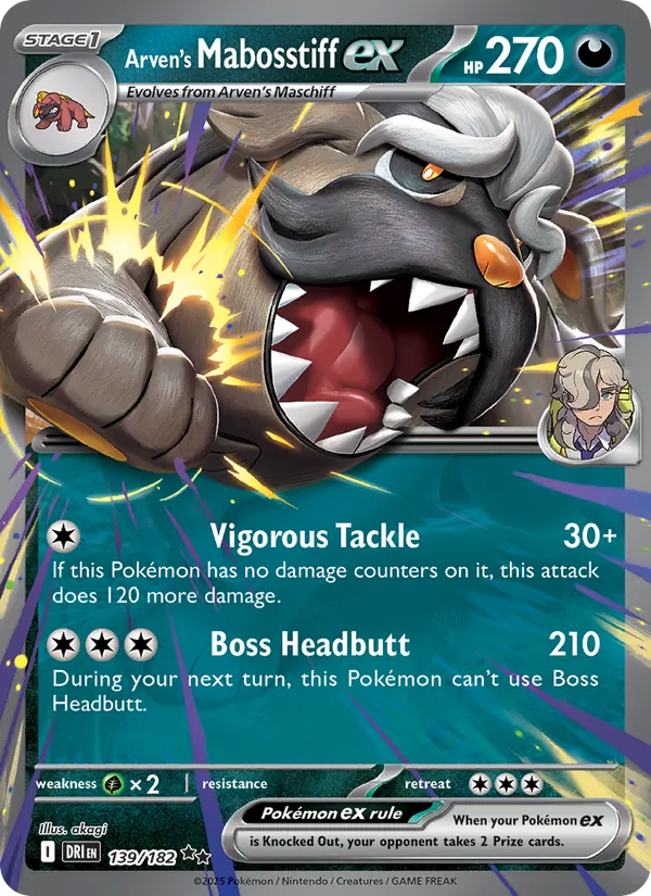 Arven's Mabosstiff ex, Destined Rivals No. 139