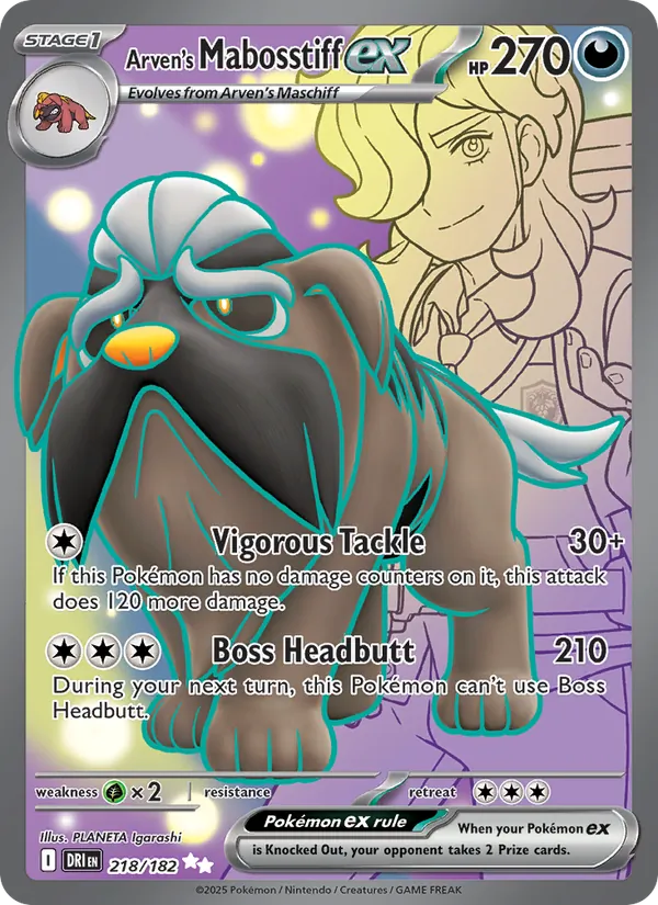 Arven's Mabosstiff ex, Destined Rivals No. 218