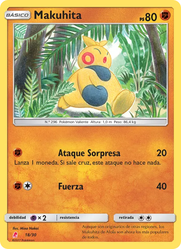 Makuhita, Kit de Entrenador Sol y Luna (Lycanroc) Nº 18