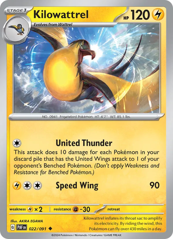 Kilowattrel, Paldean Fates No. 022