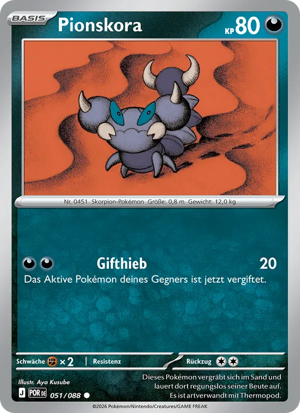 Pionskora, Optimale Ordnung No. 051