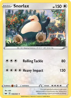 Snorlax, Sword & Shield No. 140 Normal