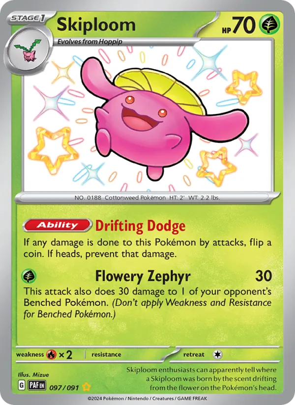 Skiploom, Paldean Fates Nº 097