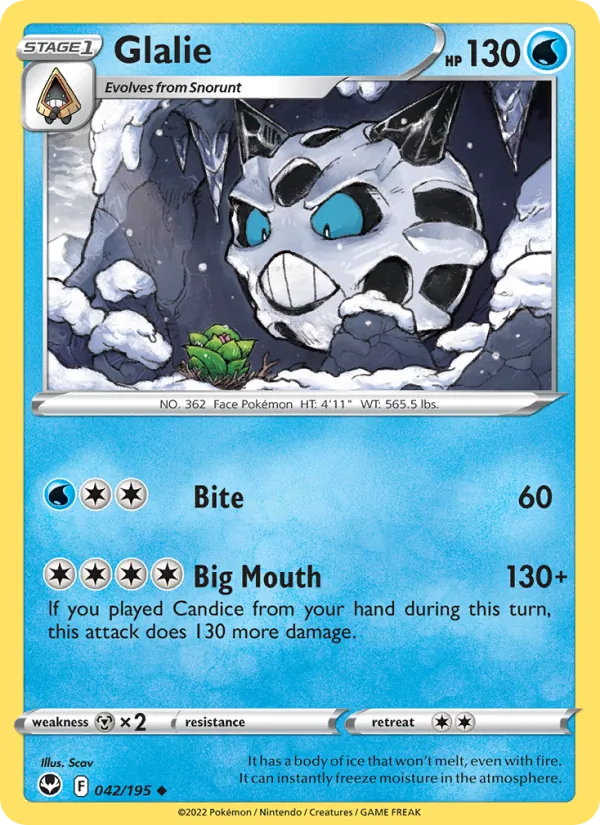 Glalie, Silver Tempest Nº 042