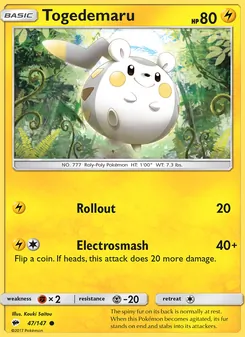 Togedemaru, Burning Shadows No. 47 Normal