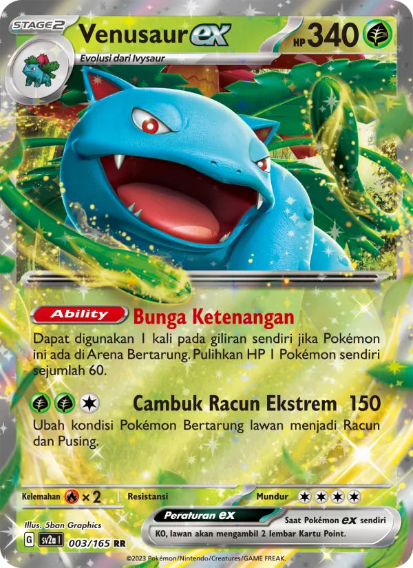 Venusaur ex, Kartu Pokémon 151 No. 003
