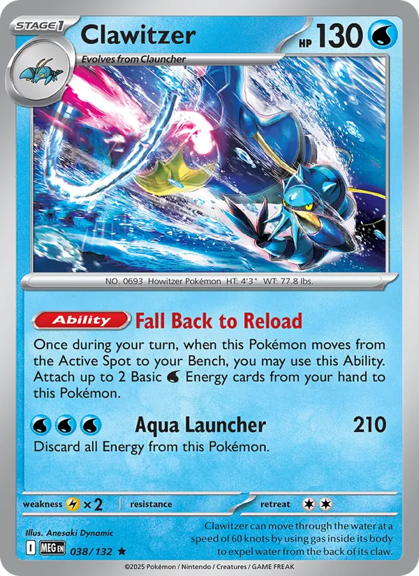 Clawitzer, Mega Evolution Nº 038