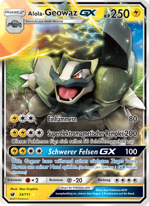 Alola-Geowaz GX, Aufziehen der Sturmröte No. 34
