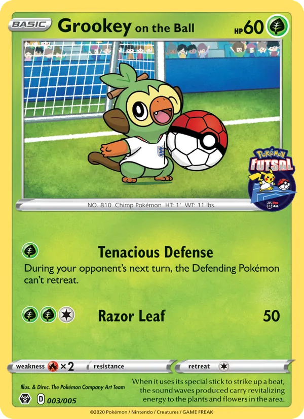 Grookey on the Ball, Pokémon Futsal 2020 Nº 3