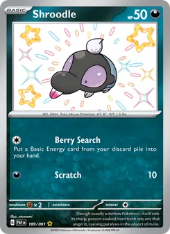 Shroodle, Paldean Fates Nº 189 Holo