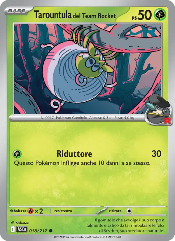 Tarountula del Team Rocket, Ascesa Eroica Nº 018