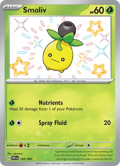 Smoliv, Paldean Fates Nº 102 Holo