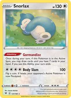 Snorlax, Vivid Voltage Nº 131 Holo