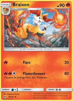 Braixen, Forbidden Light No. 16 Normal