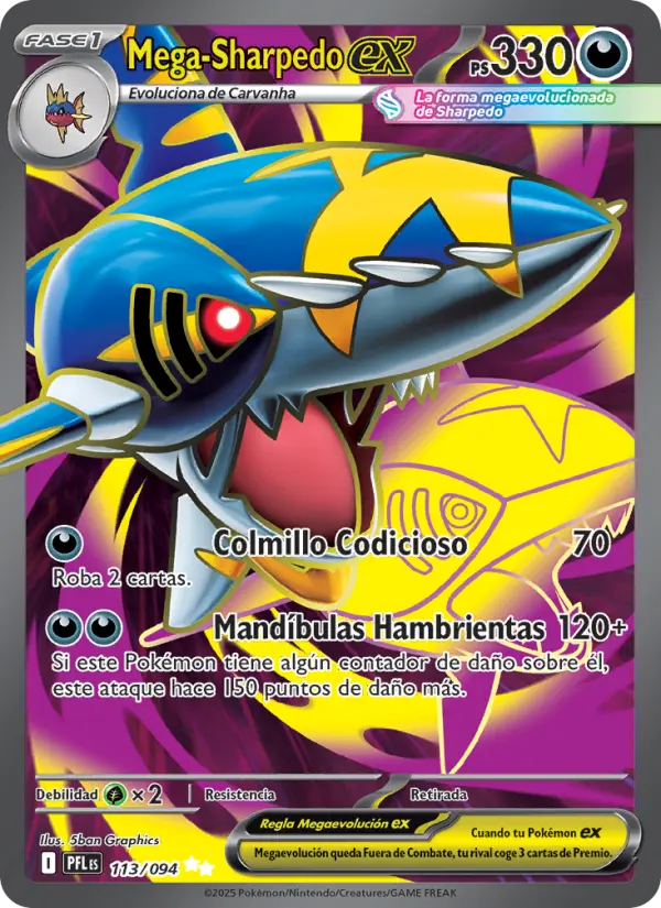 Mega-Sharpedo ex, Fuegos Fantasmales No. 113