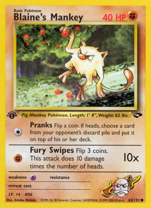 Blaine's Mankey, Gym Challenge Nº 63