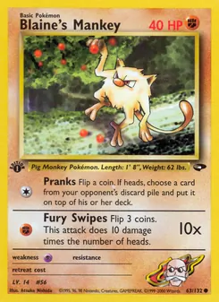 Blaine's Mankey, Gym Challenge Nº 63 Normal