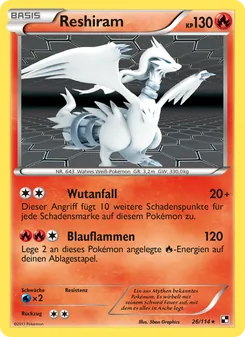 Reshiram, Schwarz & Weiß No. 26 Normal