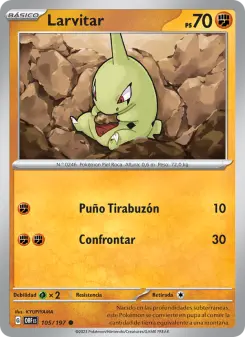 Larvitar, Llamas Obsidianas Nº 105 Normal