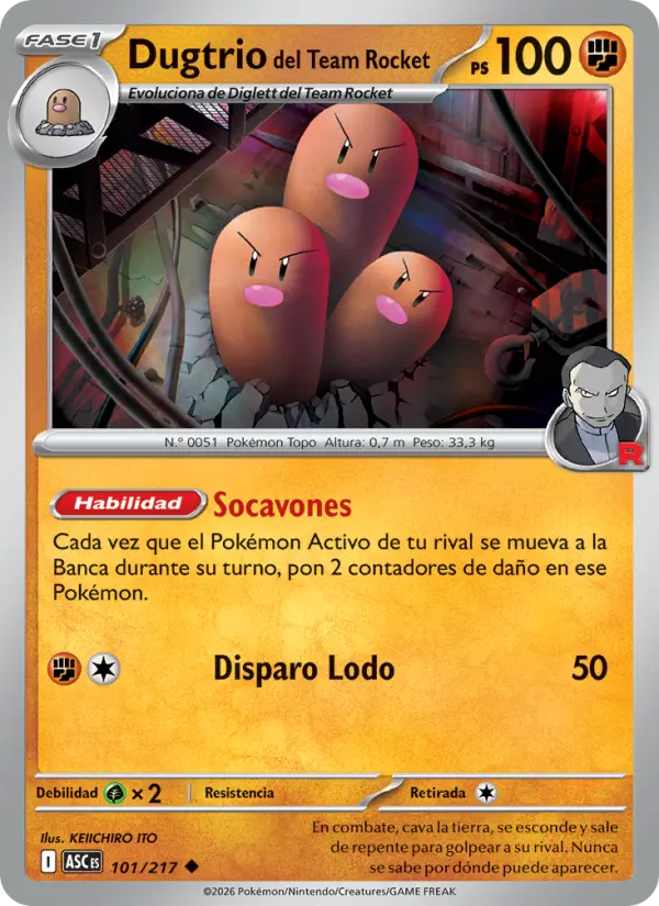 Dugtrio del Team Rocket, Héroes Ascendentes No. 101