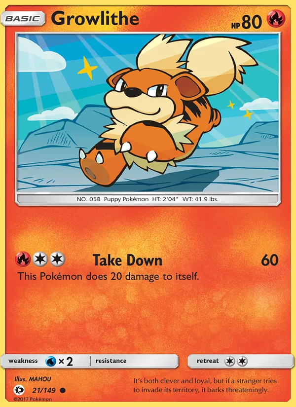Growlithe, Sun & Moon No. 21