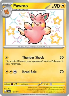 Pawmo, Paldean Fates No. 143 Holo