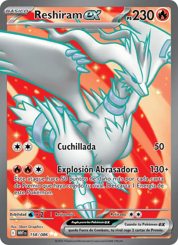 Reshiram ex, Llama Blanca No. 158