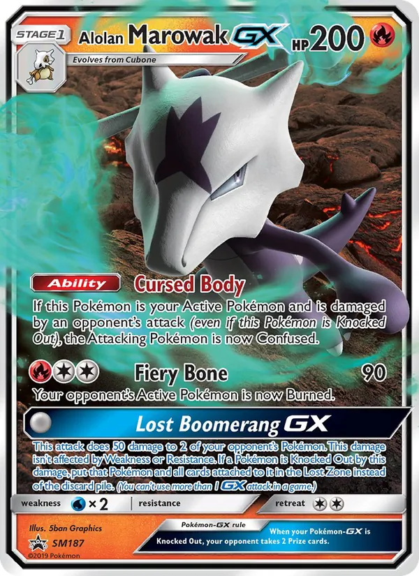 Alolan Marowak GX, SM Black Star Promos Nº SM187