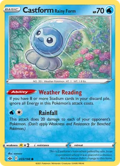Castform Rainy Form, Chilling Reign No. 33 Normal