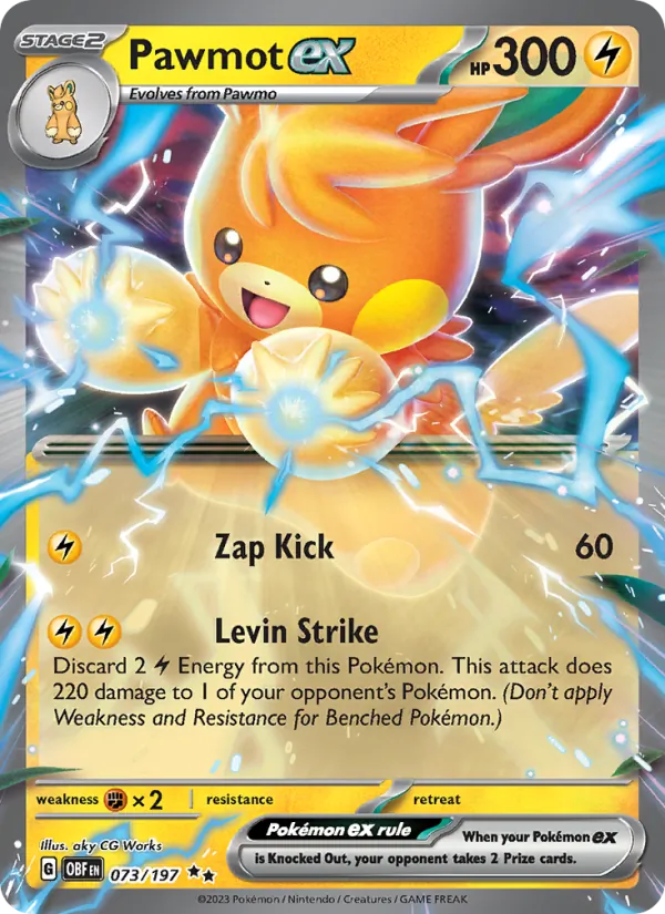 Pawmot ex, Obsidian Flames No. 073