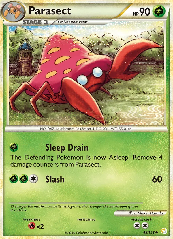 Parasect, HeartGold SoulSilver No. 48