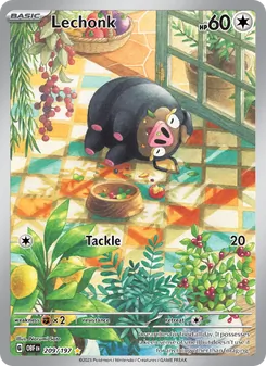 Lechonk, Obsidian Flames No. 209 Holo