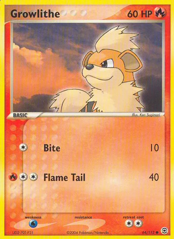 Growlithe, FireRed & LeafGreen Nº 64