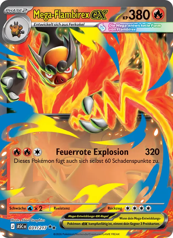 Mega-Flambirex-ex, Erhabene Helden Nº 031