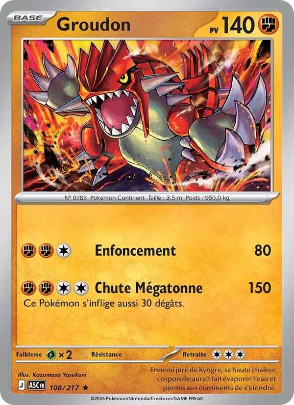Groudon, Héros Transcendants No. 108
