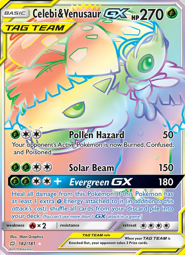 Celebi & Venusaur GX, Team Up Nº 182