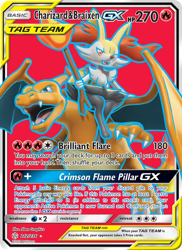 Charizard & Braixen GX, Cosmic Eclipse No. 212