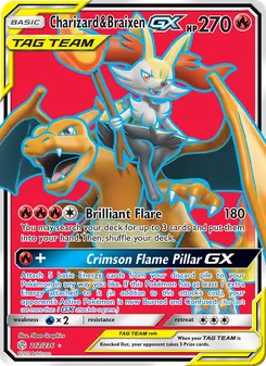 Charizard & Braixen GX, Cosmic Eclipse No. 212 Normal