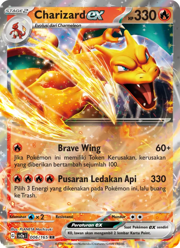 Charizard ex, Kartu Pokémon 151 Nº 006