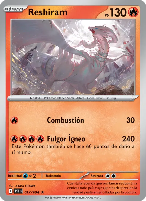 Reshiram, Fuegos Fantasmales No. 017