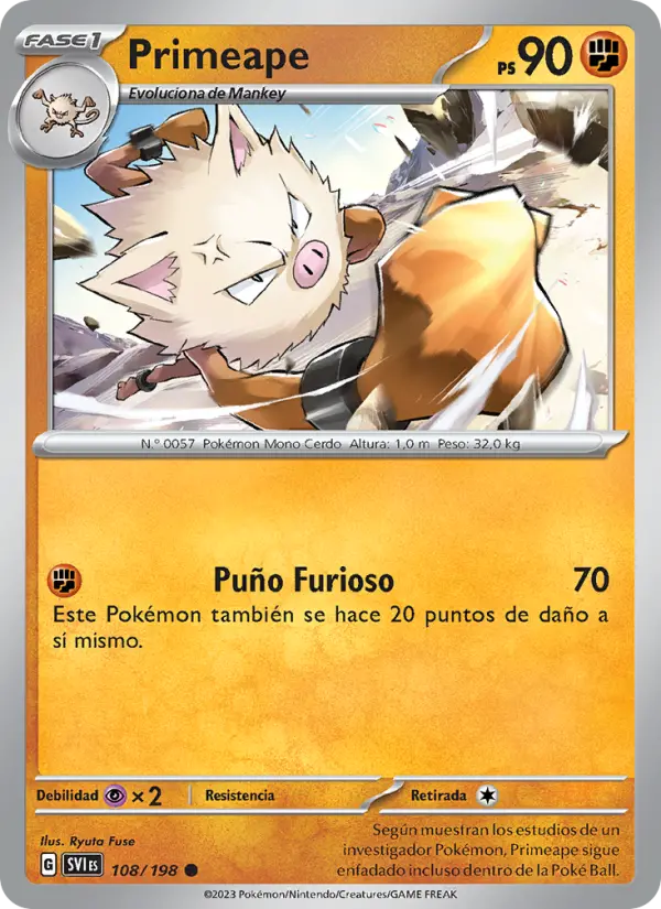 Primeape, Escarlata y Púrpura No. 108