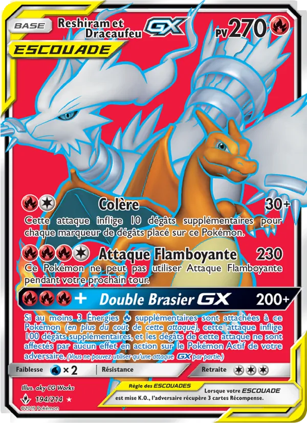 Reshiram et Dracaufeu GX, Alliance Infaillible Nº 194