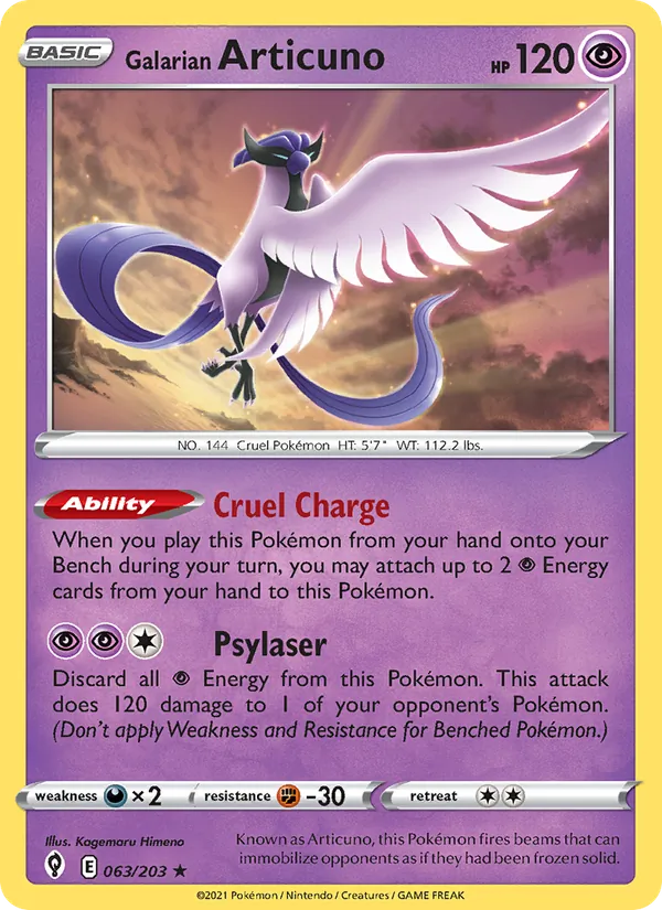 Galarian Articuno, Evolving Skies No. 63